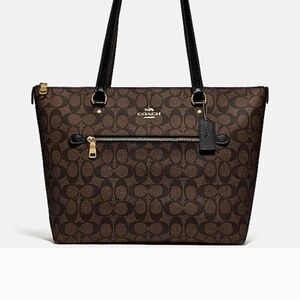 COACH - Gallery Tote Signature Canvas Brown/Black